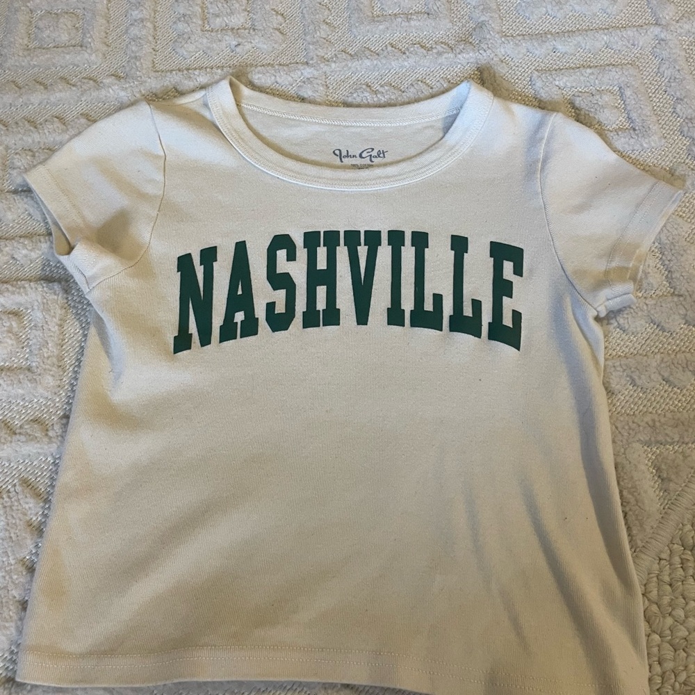 John Galt (Brandy Melville) Beige & Green Nashville Top - Size XS or S